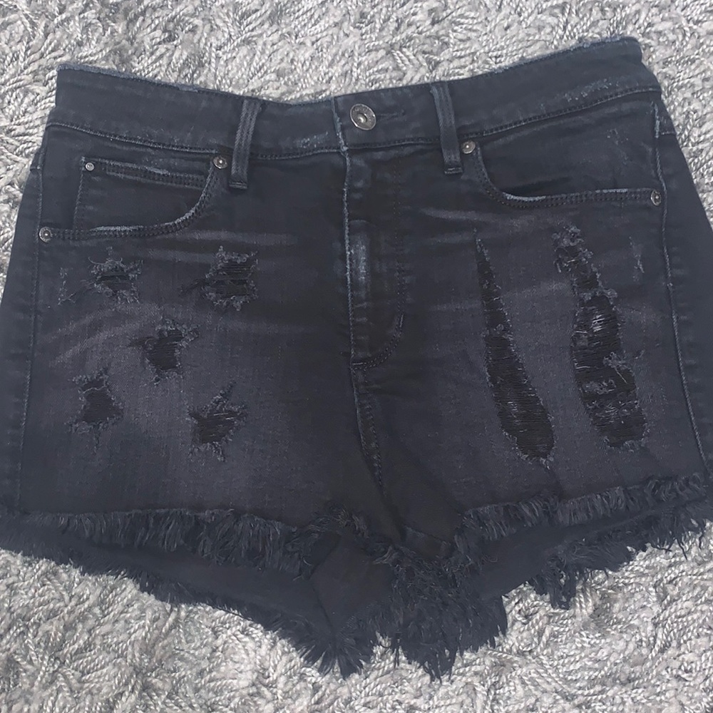 Guess black jean shorts